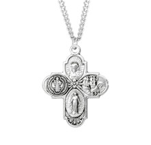Saint Benedict Sterling Silver Four Way Medal - Holy Land Art Company, LLC