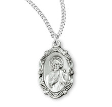 Saint Jude Oval Sterling Silver Medal - Holy Land Art Company, LLC