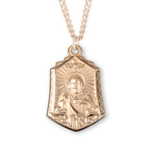 Gold Over Sterling Silver Scapular Medal - Holy Land Art Company, LLC