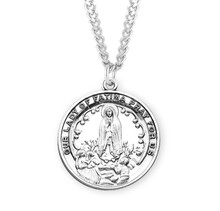 Our Lady of Fatima Round Sterling Silver Medal - Holy Land Art Company, LLC