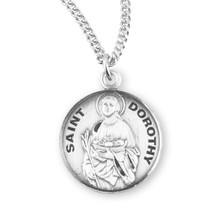 Patron Saint Dorothy Round Sterling Silver Medal - Holy Land Art ...