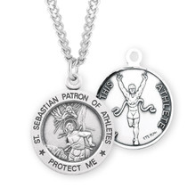 Saint Sebastian Round Sterling Silver Track Male Athlete Medal - Holy ...