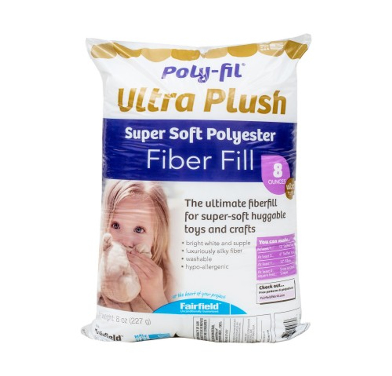 Fairfield Fiber Ultra Plush Poly Fil 8oz Bag