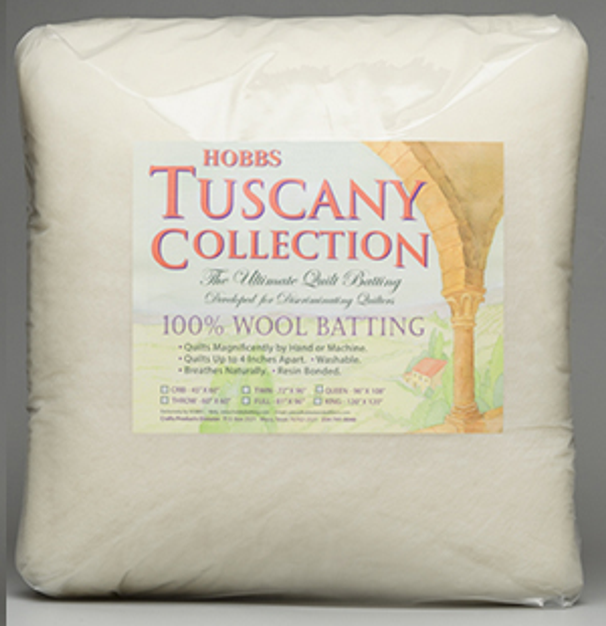Hobbs Tuscany Washable Wool Quilt Batting Resin Bonded