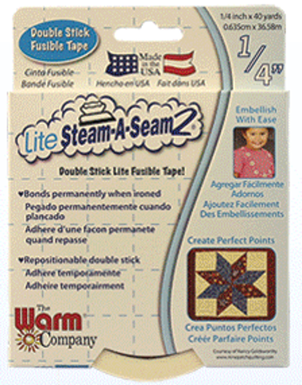 5 Pkgs Lite Steam-a-Seam 2 Double Stick Fusible Web by The Warm Company