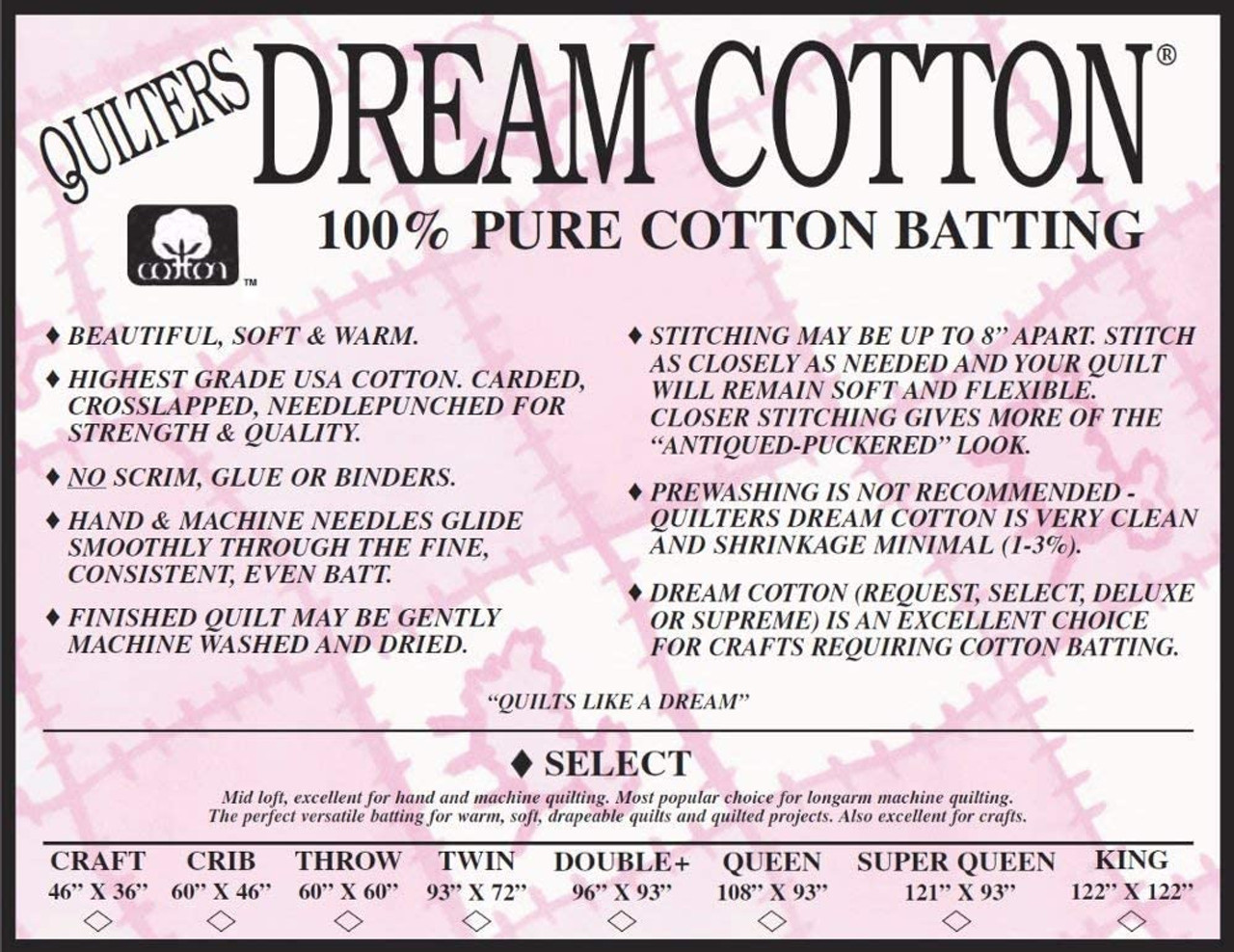Quilters Dream Request Natural Cotton Twin Batting