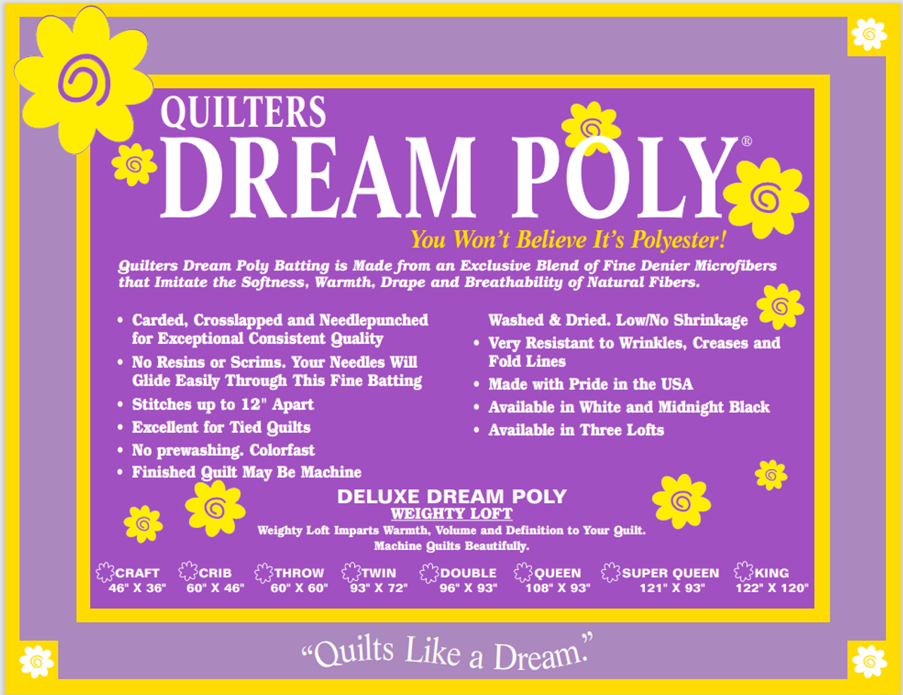 Quilters Dream Deluxe Cotton Batting - Crib Size - Fat Quarter Gypsy Shop