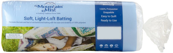 Mountain Mist Cream Rose 100% Needle Punch (No Scrim) Cotton Quilt Batting  Twin Size 72 x 90 2-Pack