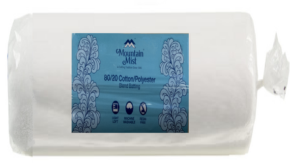 Mountain Mist 80/20 White Cotton Polyester Blended Quilt Batting Lightly needed and Thermally Bonded