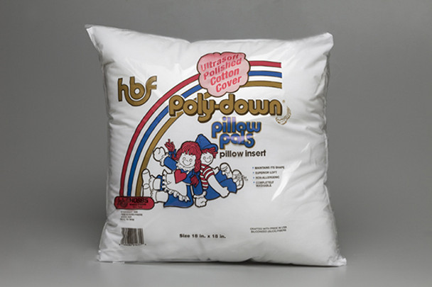 Hobbs poly down pillow pals cotton cover pillow form
