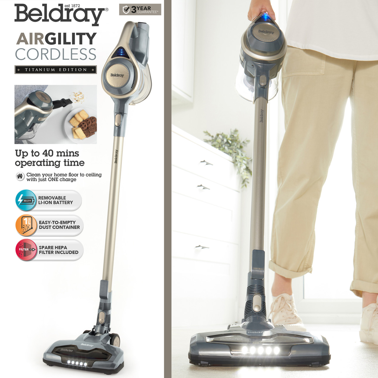 Shop Beldray Airgility Cordless Vacuum Cleaner Titanium