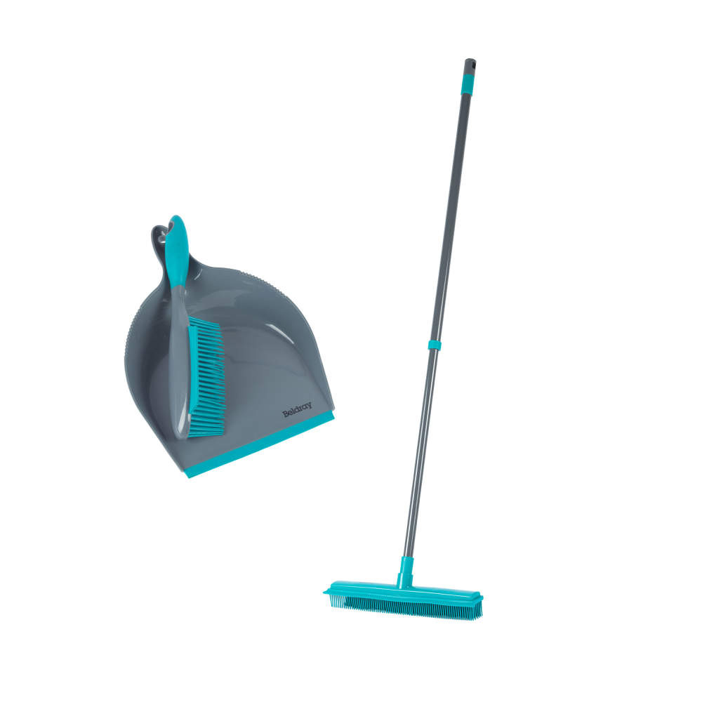 Shop Dustpan & Brush with Rubber Broom | Antibac Pet Plus+