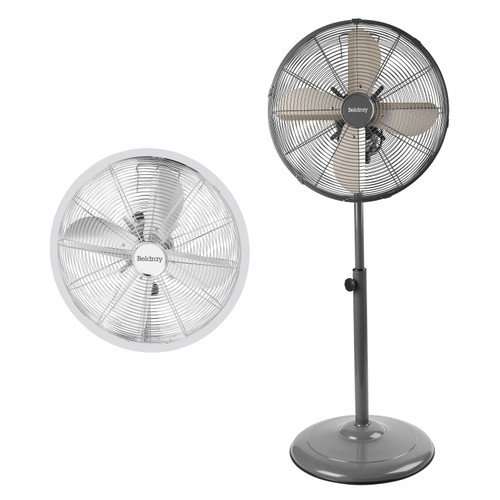 Floor Standing Fan Oscillating 16" Pedestal 3 Speeds - Chrome, Platinum, Black/Gold