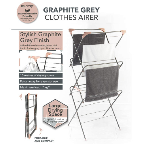 Elegant Clothes Airer - Graphite
