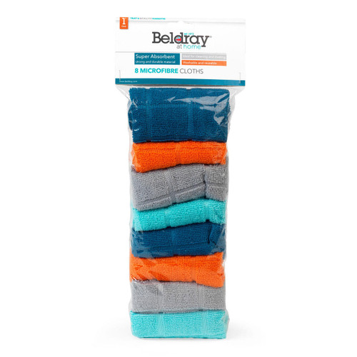 Microfibre Cleaning Dusting Cloths, Pack of 8, Assorted Colours Beldray LA066374EU 5053191066374