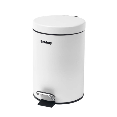 Round Pedal Bin - White - LA038098WHT 5053191038234