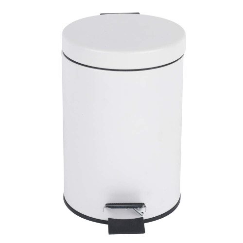 Round Pedal Bin - White