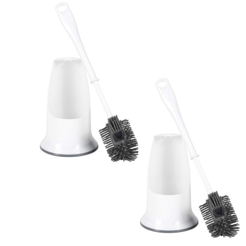 Antibac Silicone Toilet Brush - 2 Pack