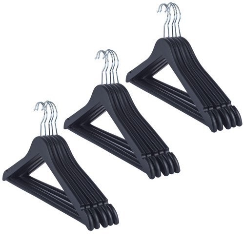 Black Wooden Clothes Hangers – Pack of 15 Beldray  COMBO-9205 5054061545142