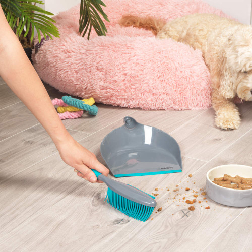 Antibac Pet Plus+ Rubber Head Dustpan & Brush Set