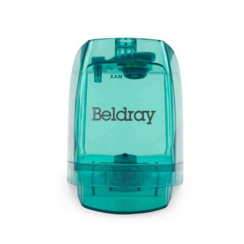 Blue Beldray air purifier water tank, front view, showing logo
