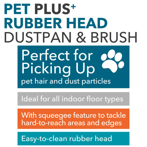 Pet Plus+ Rubber Head Dustpan & Brush Set