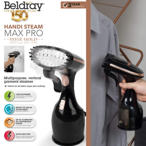 Handi Steam Max Pro Garment Steamer - Rose Gold