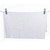 White towel hanging on washing line with two grey and green pegs