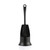 Black toilet brush with holder on white background