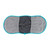 Grey and teal double-sided cleaning mitt, textured microfibre, shown flat