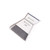 Grey dustpan and brush set with soft bristles, viewed top down