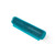 Teal silicone pet hair remover brush with soft bristles, shown from side angle