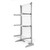 Electric heated clothes airer with folding shelves, shown in grey.