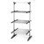 Three-tier folding clothes airer with silver frame and black feet
