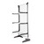 Three-tier silver indoor clothes airer with fold-out shelves and black feet