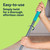 Hands twisting grey and turquoise mop handle, demonstrating easy-to-use cleaning feature
