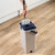Flat mop set with grey handle, white bucket, and extra pad shown for UK shoppers.