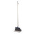 Grey broom and dustpan set with long handles, shown upright for household cleaning.