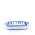Set of three blue and white rectangular plastic washing up bowls, nested