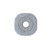 Light grey chenille toilet mat with a central cut-out, square shape, shown flat.