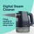 Compact navy handheld digital steam cleaner with nozzle, ideal for deep cleaning tasks.