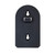 Black wall mounting bracket, rear view showing keyhole slots and central hook