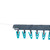 Grey fabric peg bag with teal pegs attached, for hanging laundry accessories