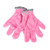 Pair of pink microfibre cleaning gloves with grey trim, Beldray label visible.