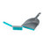 Grey and teal dustpan and brush set, shown side by side for cleaning.