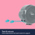Grey retractable washing line with blue anti-slack hooks, close-up on pink background