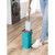 Blue flat mop and bucket set on tiled kitchen floor