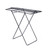 Black metal folding clothes airer with grid top, shown upright