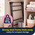 Black folding clothes airer with steel frame, folds flat for compact storage