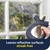 Handheld steam cleaner on window, leaves reflective surfaces streak-free